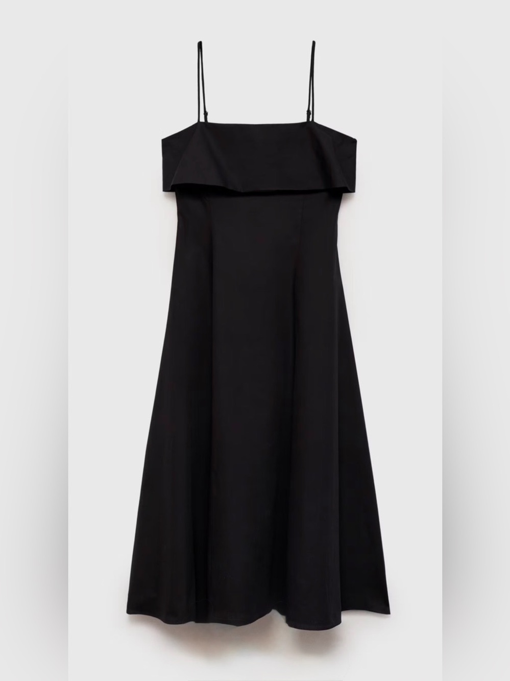 Mango Flared Cotton Dress, Black, Size 6